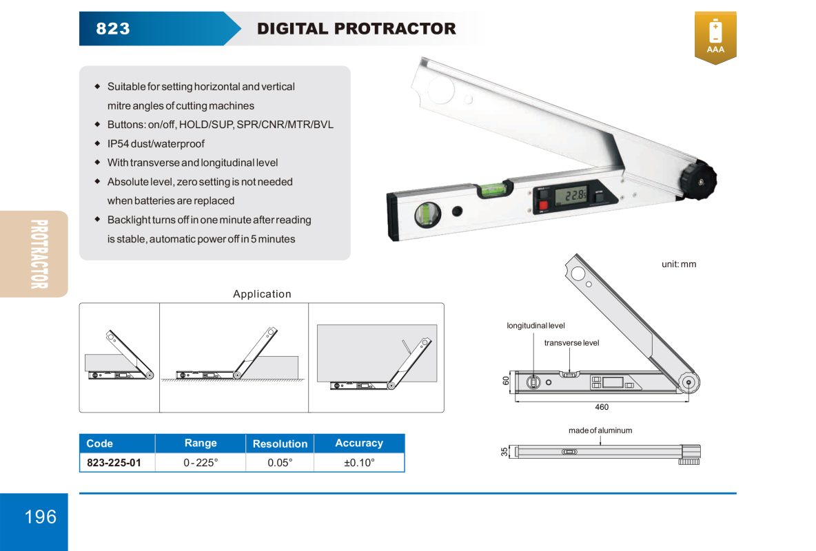 زاوية ديجيتال متحركة 0-360° دقة 0.05مم كود 01-360-726 823 005 01 إنفينيتي للتجارة