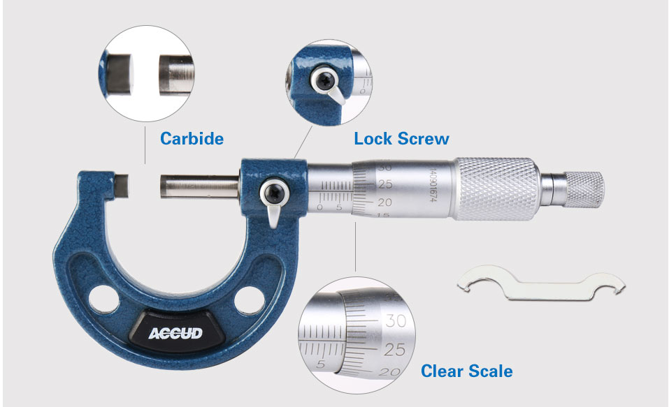 ميكرومتر خارجي أكيود 0-25 مم كود 01-001-321