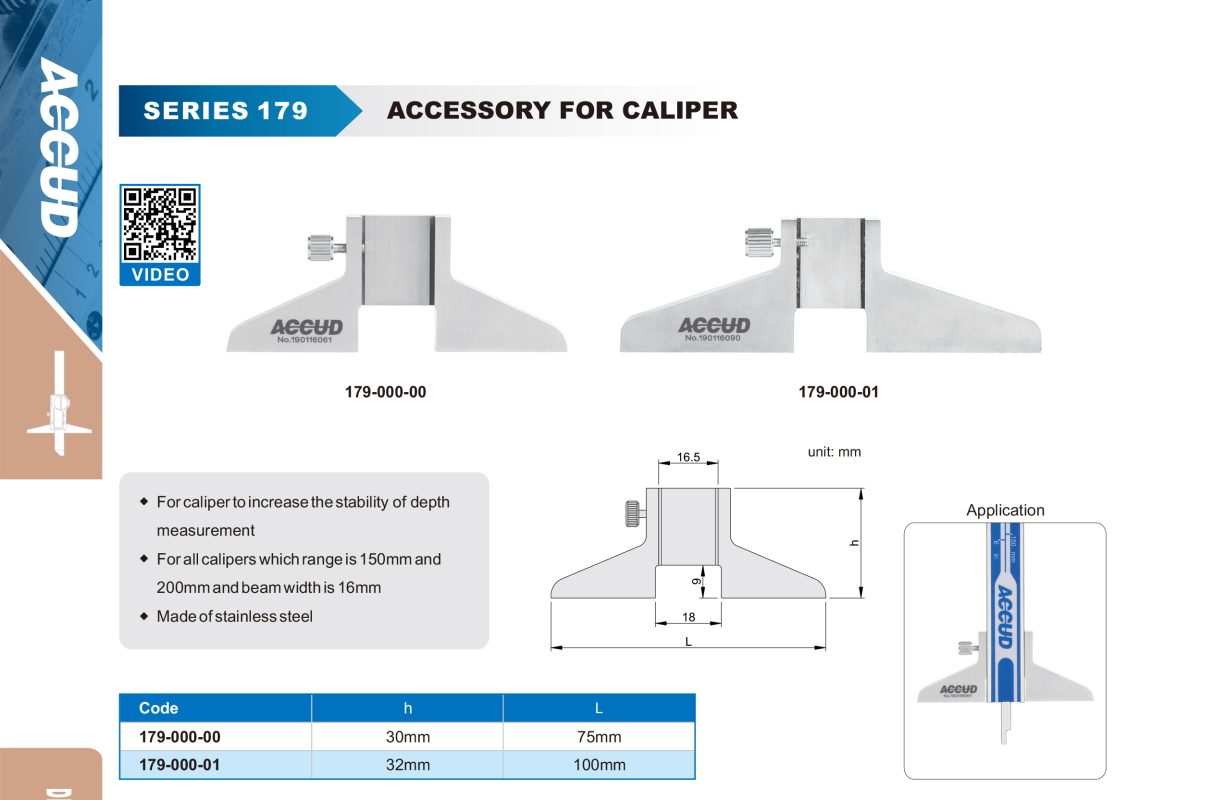 قاعدة تثبيت قياس عمق الباكوليس 150–200 مم – استانلس ستيل 179B إنفينيتي للتجارة