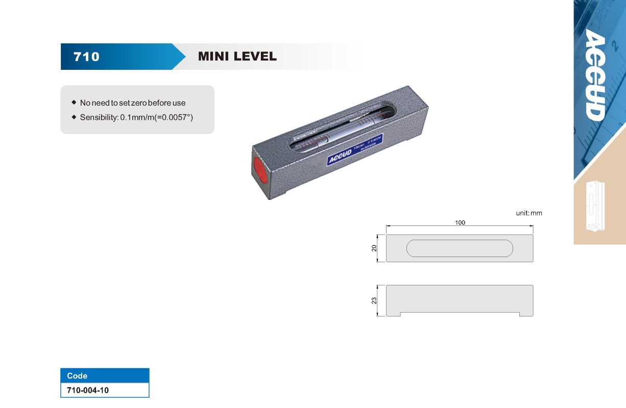 ميزان ميكانيكي زهر مربع ميني 100 مم دقة 0.1 مم كود 710-004-10 710 004 10 إنفينيتي للتجارة