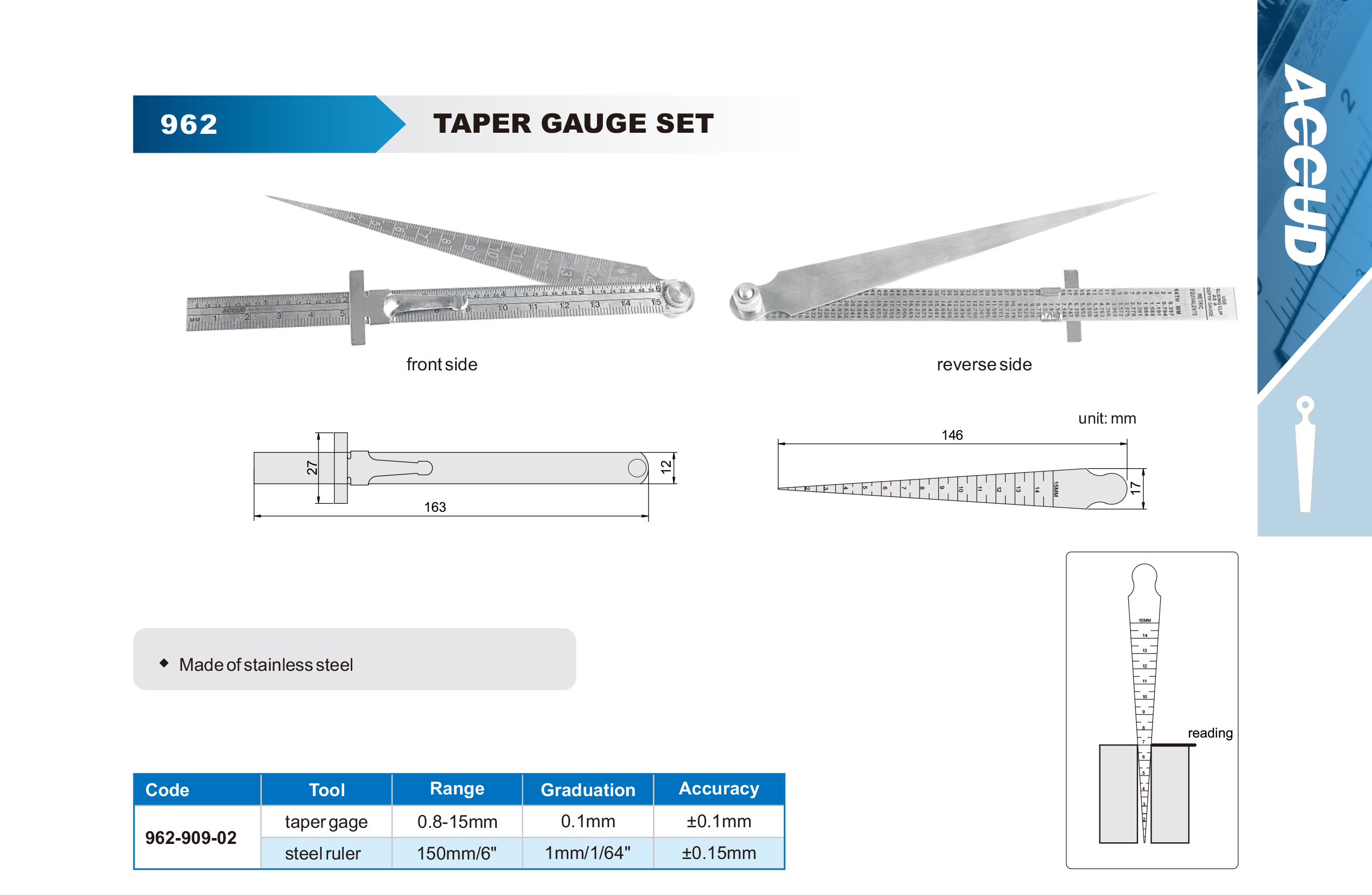 مجموعة مساطر قياس تدرج الفتحات 962 909 021 إنفينيتي للتجارة