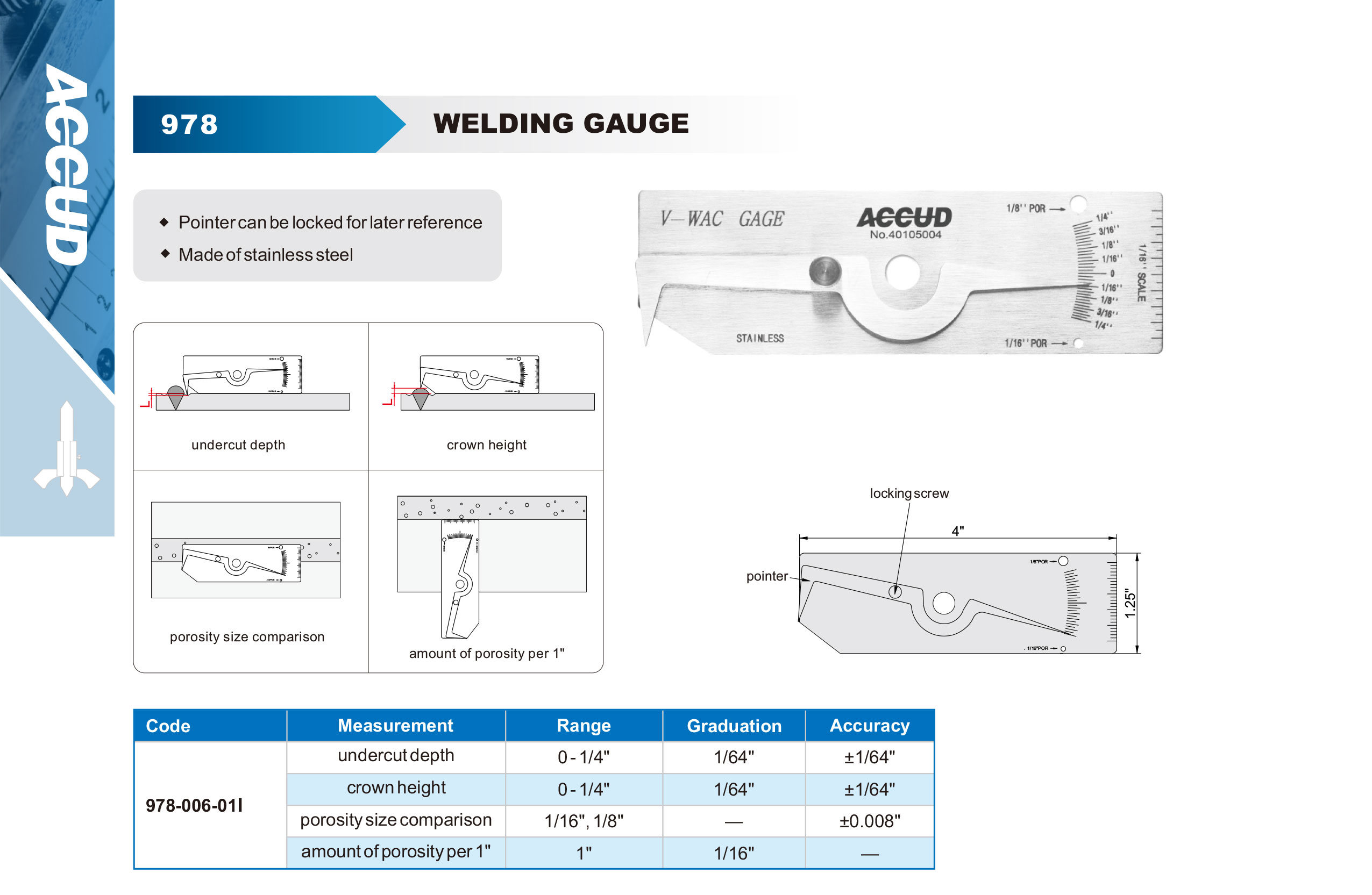 زاوية قياس لحام بالبوصه 0-1/4 978 006 01I1 إنفينيتي للتجارة