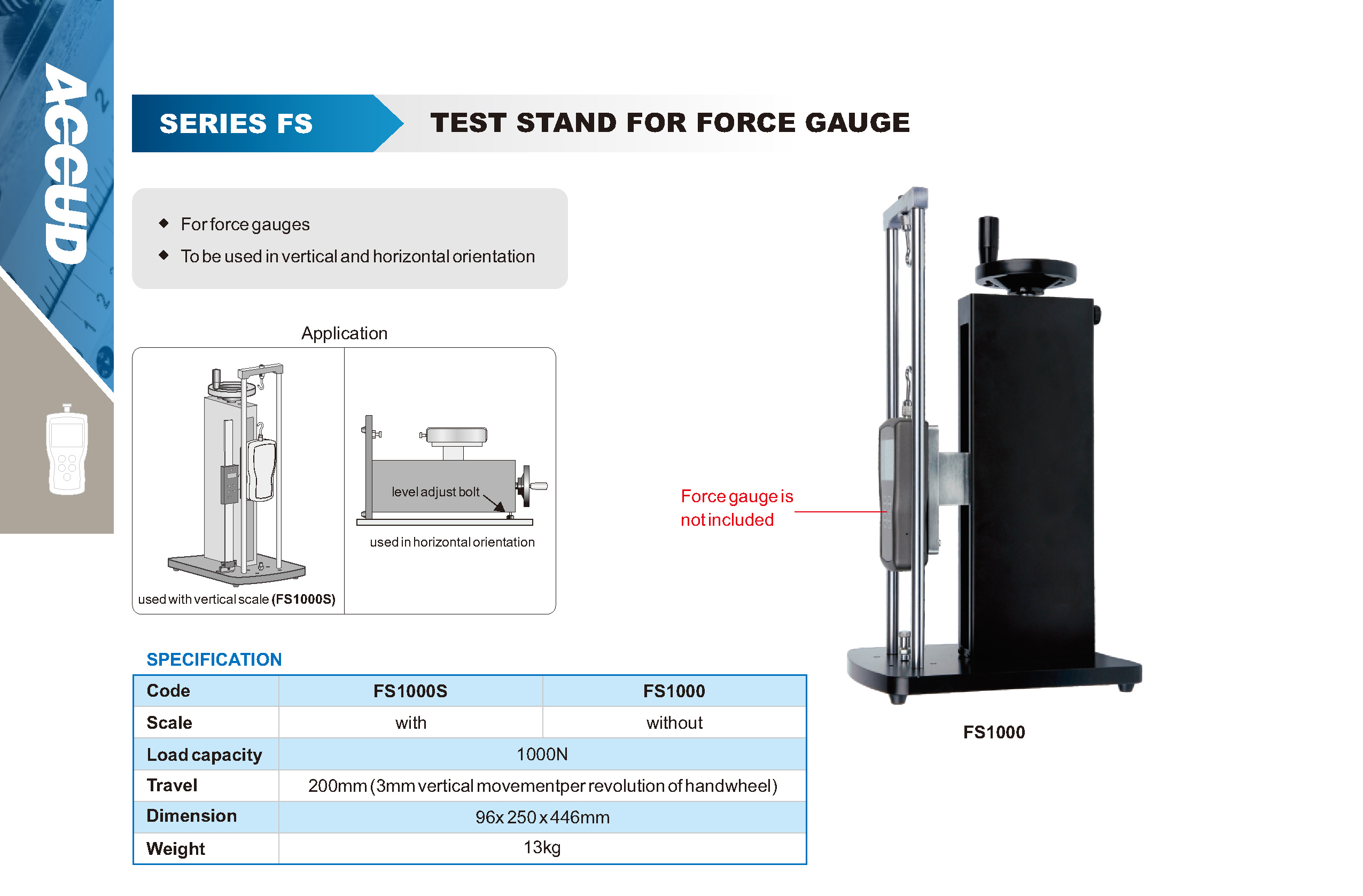 حامل جهاز قياس قوة الشد FS10001 إنفينيتي للتجارة