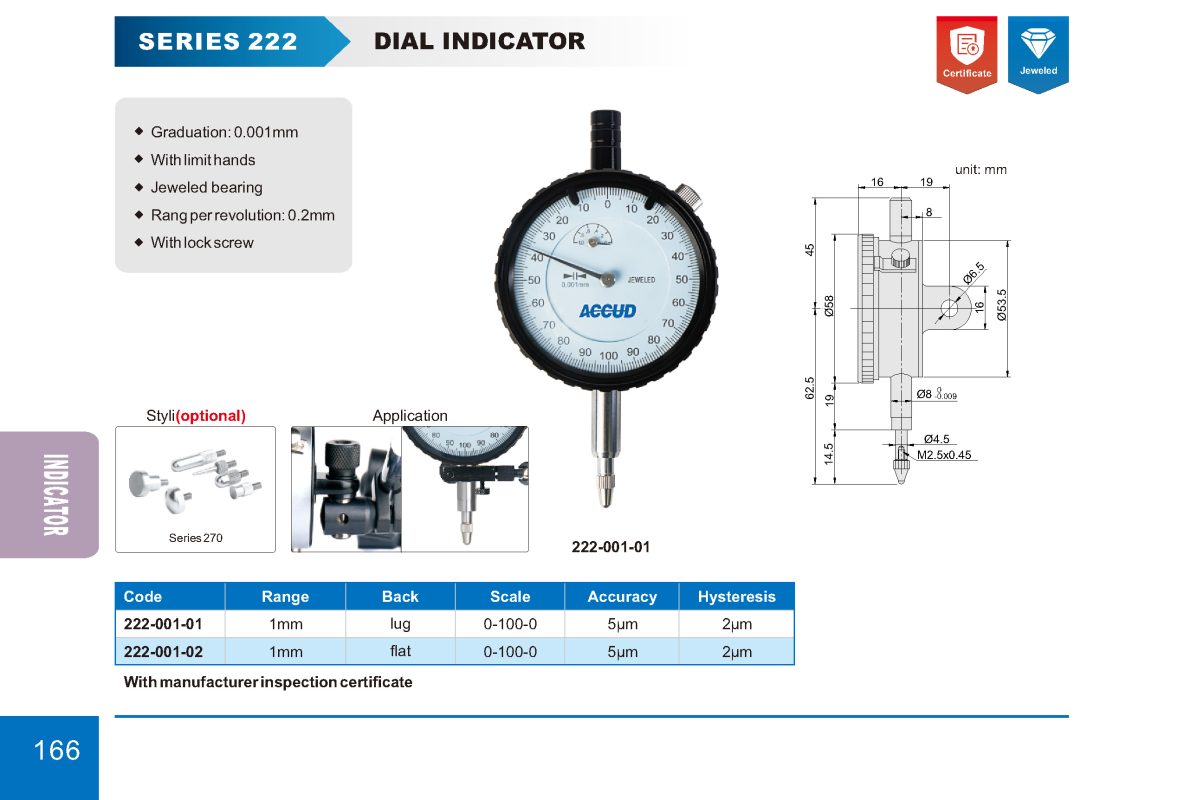 ساعة شنكار 1مم دقة0.01 مم كود 222 222 إنفينيتي للتجارة