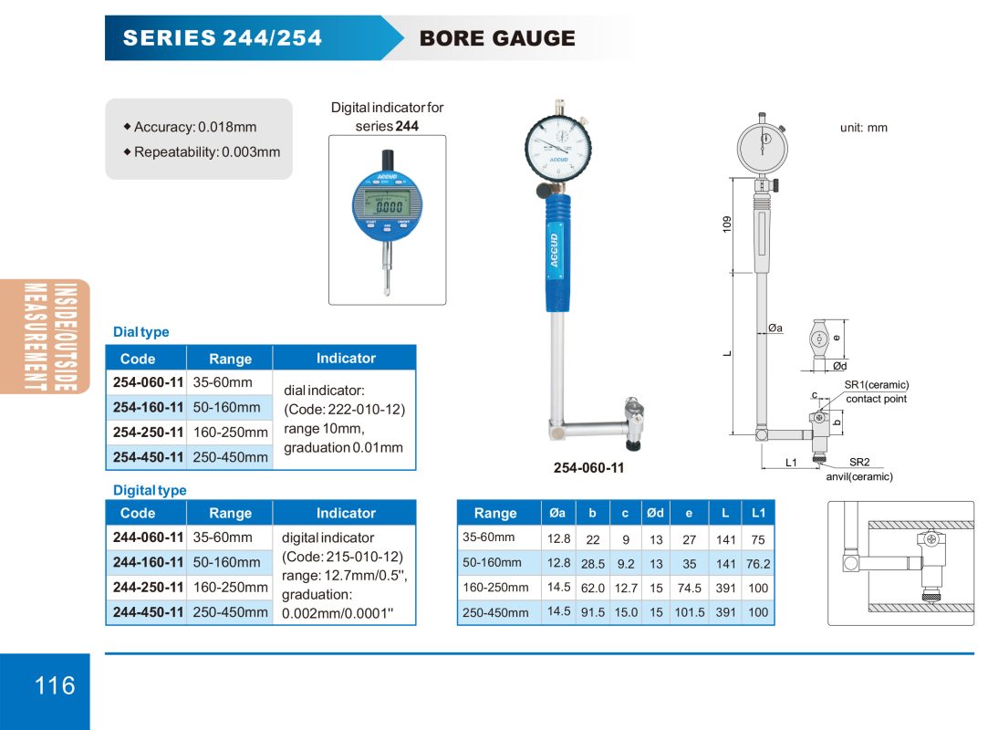 جهاز قياس بيضاوي سلندرات بالساعة كود 254 244 إنفينيتي للتجارة