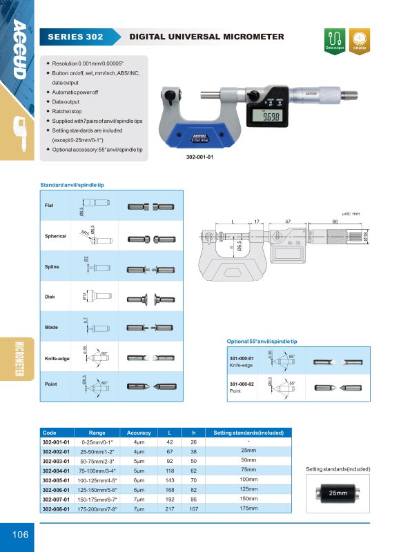 ميكرومتر ديجيتال متعدد الرؤوس و الوصلات 302 إنفينيتي للتجارة