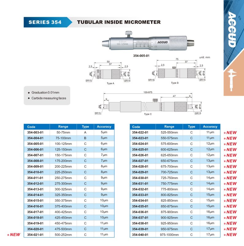 ميكرومتر قياس داخلي انبوبي 354 EN إنفينيتي للتجارة