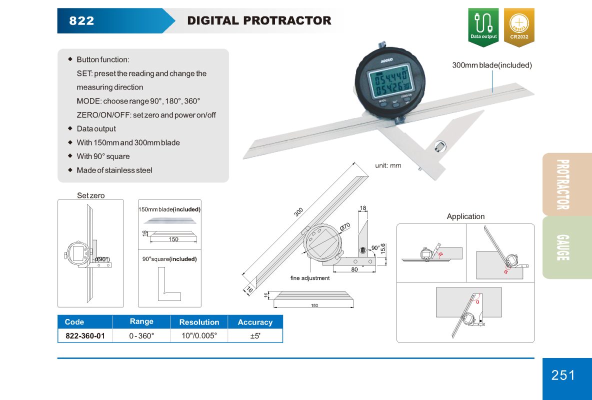 زاوية كوستيلا ديجيتال 360-0 ذراع 150مم دقة 0.001 822 1 إنفينيتي للتجارة