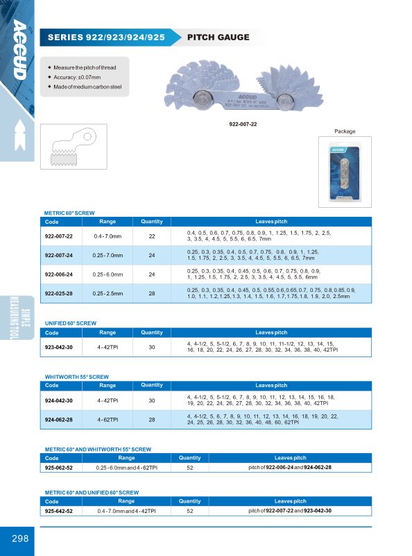 فيللر 4 بوصه 32 سلاح بالبوصه 0.05-1 مم يحتوي علي سلاح من النحاس 922 إنفينيتي للتجارة